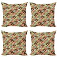 thumbnail image 1 of Ambesonne Tea Party Throw Pillow Cover 4 Pack, Tasty Breakfast, 18", Multicolor, 1 of 2
