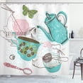 thumbnail image 1 of Ambesonne Tea Shower Curtain, Roses Butterflies Dragonflies, 69"Wx75"L, Multicolor, 1 of 3