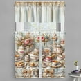 thumbnail image 1 of Ambesonne Tea Time Valance & Curtain 3 Pcs Set, Farmhouse Nostalgia Floral, 55"x36", Tan Coconut Brown, 1 of 7