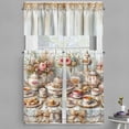 thumbnail image 1 of Ambesonne Tea Time Valance & Curtain 3 Pcs Set, Farmhouse Nostalgia Floral, 55"x45", Tan Coconut Brown, 1 of 7