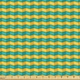 thumbnail image 1 of Ambesonne Teal Chevron Fabric by the Yard Upholstery, Bicolour Zigzag Lines, 5 Yards, Earth Yellow, 1 of 1