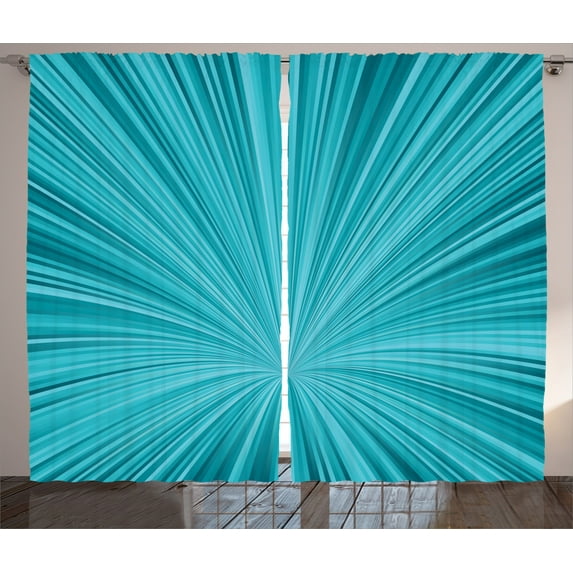 Ambesonne Teal Curtains 2 Panel Set, Abstract Vortex Design, 108" x 90", Turquoise Teal