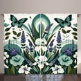 thumbnail image 1 of Ambesonne Teal Curtains 2 Panel Set, Curving Leaves Floral Mirage, 108" x 96", Seafoam Jade Green Ivory, 1 of 2
