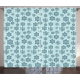 thumbnail image 1 of Ambesonne Teal Curtains 2 Panel Set, Ornate Winter Snowflakes, 108" x 90", Pale Blue Teal Grey, 1 of 3