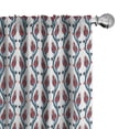 thumbnail image 1 of Ambesonne Teal Curtains, Ottoman Style Floral Art, Pair of 28"x84", Red Teal, 1 of 5