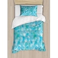 thumbnail image 1 of Ambesonne Teal Duvet Cover Set, Abstract Watercolor Art, Twin, Aqua Blue Turquoise, 1 of 3