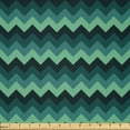 thumbnail image 1 of Ambesonne Teal Fabric by the Yard Microfiber, Chevron Style Geometric, 5 Yards, Mint Green Teal Black, 1 of 2
