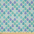 thumbnail image 1 of Ambesonne Teal Fabric by the Yard Microfiber, Colorful Water Droplets, 2 Yards, Aqua Teal Lavender, 1 of 1
