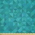 thumbnail image 1 of Ambesonne Teal Fabric by the Yard Microfiber, Triangles Squares Modern, 1 Yard, Turquoise Aqua, 1 of 2