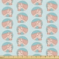 thumbnail image 1 of Ambesonne Teal Fabric by the Yard Upholstery, Cartoon Horse Heads Pattern, 3 Yards, Pale Sky Blue Blush, 1 of 5