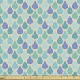 thumbnail image 1 of Ambesonne Teal Fabric by the Yard Upholstery, Colorful Water Droplets, 10 Yards, Aqua Teal Lavender, 1 of 4