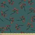 thumbnail image 1 of Ambesonne Teal Fabric by the Yard Upholstery, Red Berry Christmas Rustic, 1 Yard, Teal Ruby Vermilion, 1 of 4