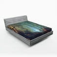 thumbnail image 1 of Ambesonne Teal Fitted Sheet, Dark Forest, Queen Size, Brown Teal, 1 of 2