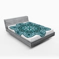 thumbnail image 1 of Ambesonne Teal Fitted Sheet, Eastern Chinese Mandala, Full Size, Teal, 1 of 2