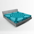 thumbnail image 1 of Ambesonne Teal Fitted Sheet, Native Art, Queen Size, Teal, 1 of 2