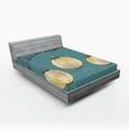 thumbnail image 1 of Ambesonne Teal Fitted Sheet, Oriental Hanging on Tree Art, Queen Size, Pale Yellow Teal, 1 of 2