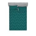 thumbnail image 1 of Ambesonne Teal Fitted Sheet & Pillow Sham Set, Abstract Modern Line Art, Calking, Teal Turquoise, 1 of 2