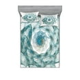 thumbnail image 1 of Ambesonne Teal Fitted Sheet & Pillow Sham Set, Exquisite Flower Shaped, King, Teal, 1 of 2
