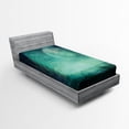 thumbnail image 1 of Ambesonne Teal Fitted Sheet, Spooky Forest Halloween, Twin Size, Teal, 1 of 2