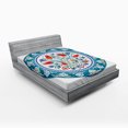 thumbnail image 1 of Ambesonne Teal Fitted Sheet, Turkish Tulip Floral Art, Queen Size, Teal Red White, 1 of 2