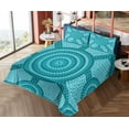 thumbnail image 1 of Ambesonne Teal Fitted & Top Sheet Set with Shams, Native Art, Teal, 1 of 5