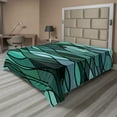 thumbnail image 1 of Ambesonne Teal Flat Sheet, Mosaic Sea Waves Inspired, Full Size, Dark Green Aqua, 1 of 1