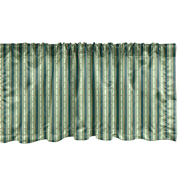 Ambesonne Teal Green Window Valance, Patriotic Stripes Stars, 54" X 18", Teal Cream Vermilion