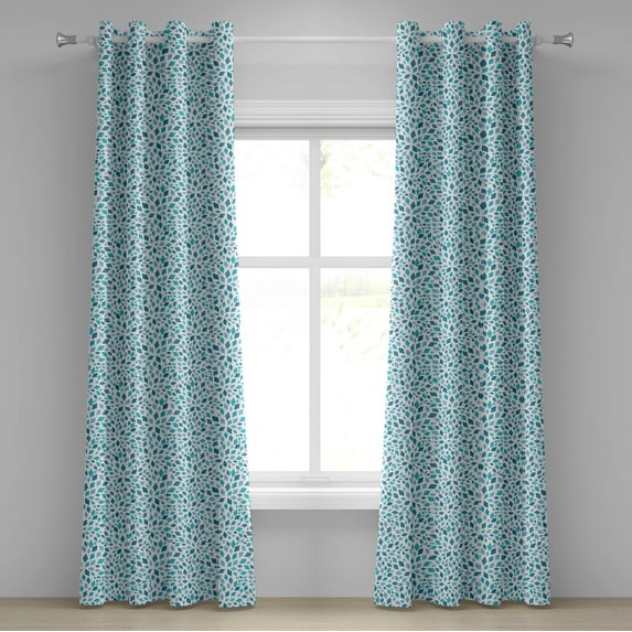 Ambesonne Teal Grommet Curtain, Abstract Mosaic Blue Tones, 50" x 108", Slate Blue Turquoise