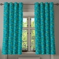 thumbnail image 1 of Ambesonne Teal Grommet Curtain, Abstract Wave Ocean Motif, 50" x 54", Mint Green Blue, 1 of 6