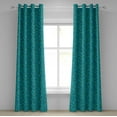 thumbnail image 1 of Ambesonne Teal Grommet Curtain, Abstract Wave Ocean Motif, 50" x 84", Mint Green Blue, 1 of 6