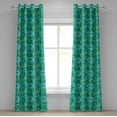 thumbnail image 1 of Ambesonne Teal Grommet Curtain, Cube Pattern Vibrant Color, 50" x 120", Sea Green Blue, 1 of 6