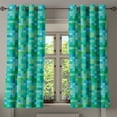 thumbnail image 1 of Ambesonne Teal Grommet Curtain, Cube Pattern Vibrant Color, 50" x 63", Sea Green Blue, 1 of 6