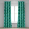 thumbnail image 1 of Ambesonne Teal Grommet Curtain, Cube Pattern Vibrant Color, 50" x 72", Sea Green Blue, 1 of 6