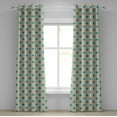 thumbnail image 1 of Ambesonne Teal Grommet Curtain, Oriental Eastern Design, 50" x 96", Mustard Teal and Grey, 1 of 6