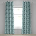 thumbnail image 1 of Ambesonne Teal Grommet Curtain, Ornate Winter Snowflakes, 50" x 72", Pale Blue Teal Grey, 1 of 6