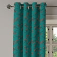 thumbnail image 1 of Ambesonne Teal Grommet Curtain Single Panel, Red Berry Christmas Rustic, 50"x60", Teal Ruby Vermilion, 1 of 5