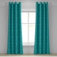 thumbnail image 1 of Ambesonne Teal Grommet Curtain, Triangles Squares Modern, 50" x 84", Turquoise Aqua, 1 of 6