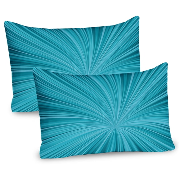 Ambesonne Teal Pillow Sham 2 Pack, Abstract Vortex Design, 30"x20", Turquoise Teal