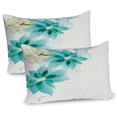 thumbnail image 1 of Ambesonne Teal Pillow Sham 2 Pack, Vintage Floral Elements, 30"x20", Turquoise Beige, 1 of 3