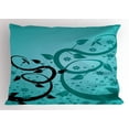 thumbnail image 1 of Ambesonne Teal Pillow Sham, Floral Winding Tendrils, 36" X 20", Turquoise Black, 1 of 2