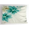 thumbnail image 1 of Ambesonne Teal Pillow Sham, Vintage Floral Elements, 26" X 20", Turquoise Beige, 1 of 2