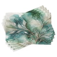 thumbnail image 1 of Ambesonne Teal Place Mats Set of 4, Abstract Marble Print Leaves, Standard Size, Cadet Blue Dark Khaki, 1 of 5