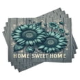 thumbnail image 1 of Ambesonne Teal Place Mats Set of 4, Aquamarine Tone Sunflowers, Standard Size, Seafoam Dark Sea Green, 1 of 5