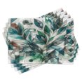 thumbnail image 1 of Ambesonne Teal Place Mats Set of 4, Dreamy Leaves Jumble Futurist, Standard Size, Seafoam Fern Green Grey, 1 of 5