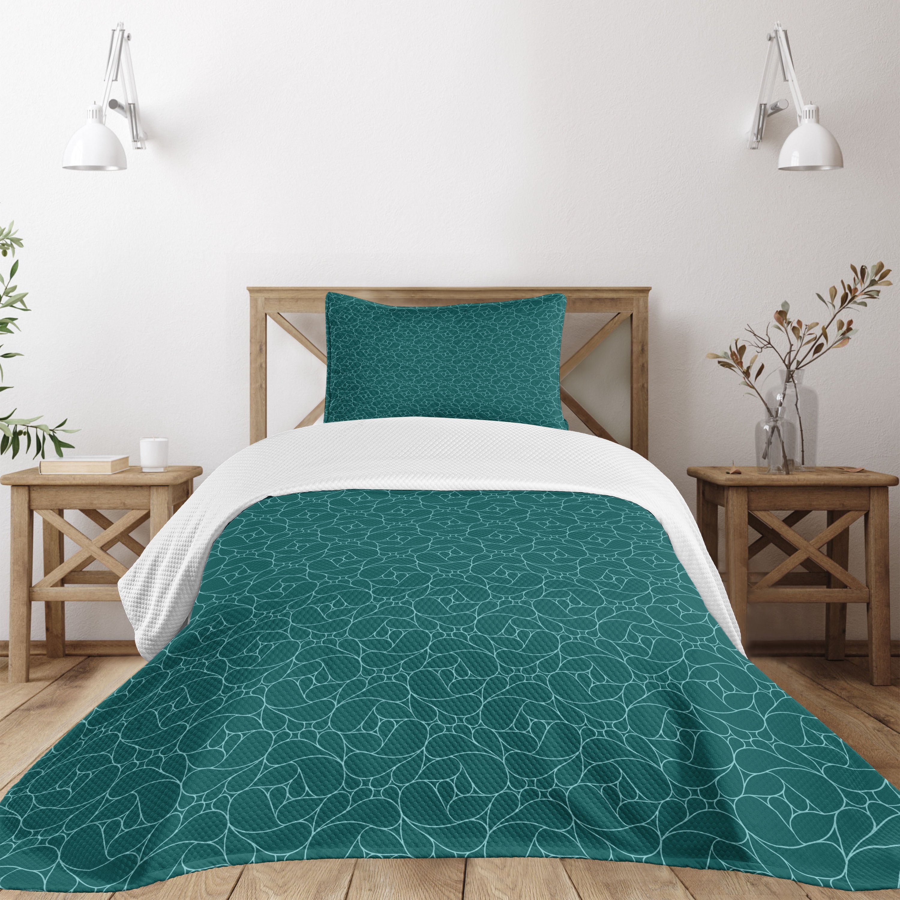 White Twin Kids Unisex Polyester Bedspread Set