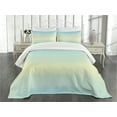 thumbnail image 1 of Ambesonne Teal Quilted Bedspread Set 3 Pcs, Abstract Modern Ombre, Queen Size, Pale Blue, 1 of 5