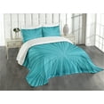 thumbnail image 1 of Ambesonne Teal Quilted Bedspread Set 3 Pcs, Abstract Vortex Design, King Size, Turquoise Teal, 1 of 5
