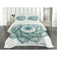 thumbnail image 1 of Ambesonne Teal Quilted Bedspread Set 3 Pcs, Exquisite Flower Shaped, Queen Size, Teal, 1 of 3