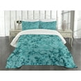 thumbnail image 1 of Ambesonne Teal Quilted Bedspread Set 3 Pcs, Ink Drawing Style Tree, Queen Size, Teal Turquoise, 1 of 5