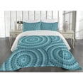 thumbnail image 1 of Ambesonne Teal Quilted Coverlet 3 Pcs, Abstract Australian Dots, Queen Size, Teal, 1 of 4